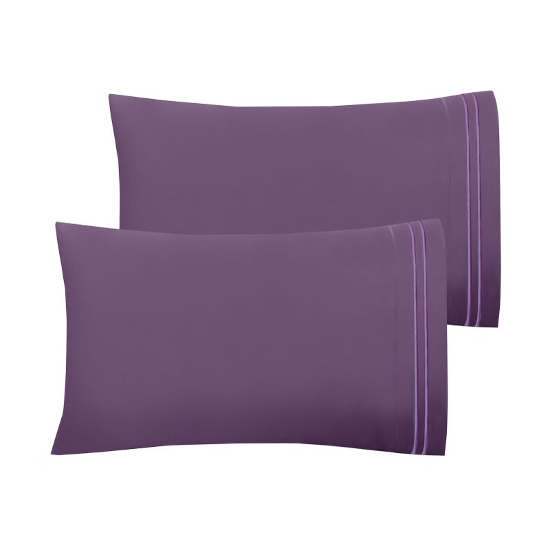 Mejoroom Hotel Luxury Queen Pillowcases â€“ Microfiber 20x30 inches Pillow Cases Set of 2 â€“ Soft, Cozy and Breathable Pillow Covers with Envelope Closure(2Piece, Queen/Standard, Purple) - Image 1